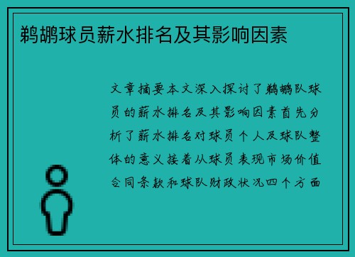 鹈鹕球员薪水排名及其影响因素